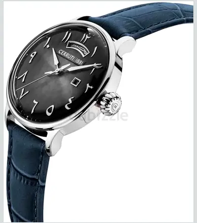 Cerruti 1881 Mens Arabic Numeral Dial Blue Leather Watch