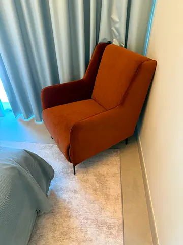 Brown velvet chair in good condition