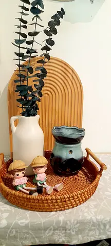 Vase with dried eucalyptus