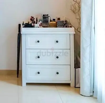 White 3-Drawer Chest of Draws / Cabinet with Baby Changing top - Good Condition