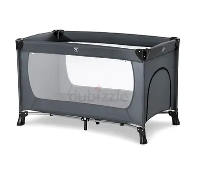 Portable Grey Travel Cot / Playpen - Foldable Baby Bed