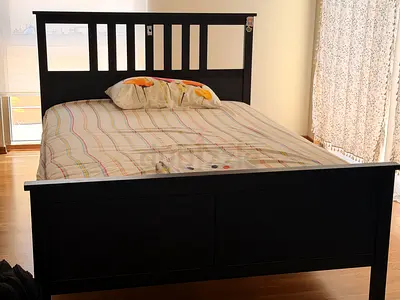 Ikea Queen double bed frame with Spring mattress - good condition