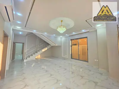 An outstanding opportunity to rent a luxury villa in Al Yasmeen, Ajman, featuring a modern architectural design, spacious interiors, and a two-floor l