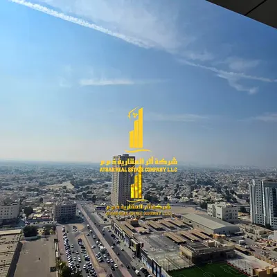 Luxury two-bedroom apartment with a living room in Ajman - Al Nuaimiya 3 - City Tower - furnished to hotel standards, available for monthly rent.