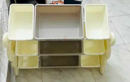 Portable 3-Tier Plastic Storage Organizer with Removable Bins