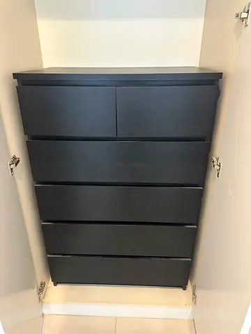 IKEA 6-drawer black-brown dresser - good condition