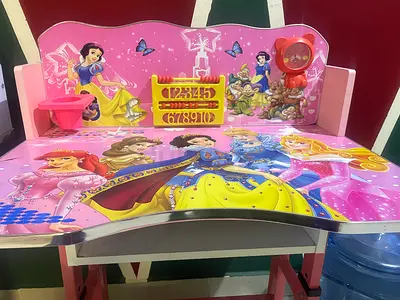 Kids Pink Disney Princess Study Table with Abacus and Storage