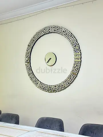 Pan Home Mirror Crystal Wall Clock