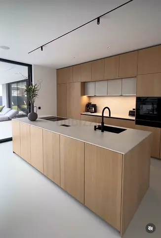 Modern Minimalist Wooden Kitchen Island