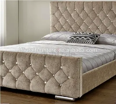 Brand New Double Size Bed Frame. Stylish Fabric Monaco Design Headboard and Footboard