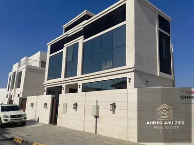 For rent in Al Zahia, Ajman: a furnished villa featuring 5 bedrooms, a living room, a majlis, a spacious kitchen, and a maid's room.
