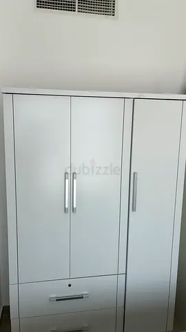 White 3 Door Wardrobe + Drawers