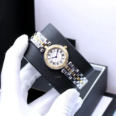 Cartier Ladies Two-Tone Golden  Silver Master Quality Copy Watch with Roman Dial