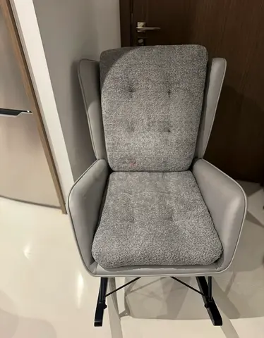 Gray Upholstered Accent Chair with Cushions - Excellent Condition