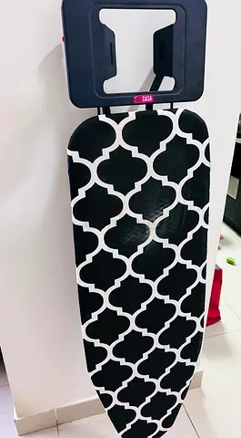 Ironing Board with Patterned Cover — Good Condition
