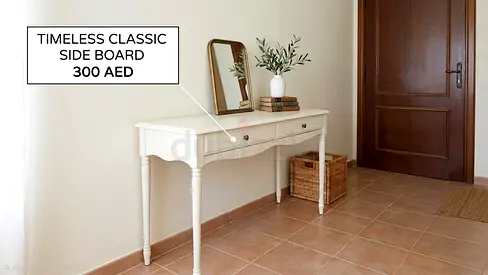 2xl Timeless Classic White Sideboard Console Table - 2 Drawers