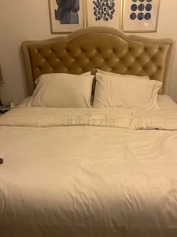 Comfortable King Size Bed with Tufted Headboard