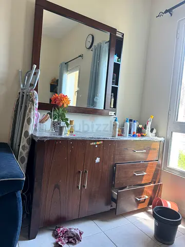 Wooden Dresser with Large Mirror - Good Condition