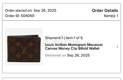 Louis Vuitton Monogram Canvas Men Money Clip Bifold Wallet - Authentic