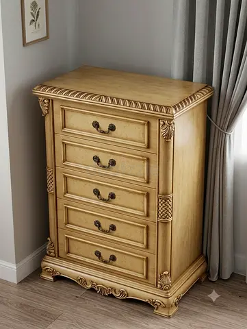 Solid Wood Antique-Style 5-Drawer Chest / Dresser