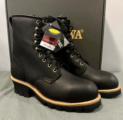 Chippewa Mens 8 Inch Steel Toe EH Waterproof Logger Boots US 12 Wide 73050