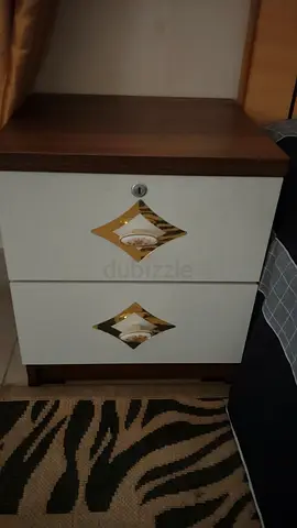 Wooden 2-Drawer Bedside Table with Lockable Top Drawer
