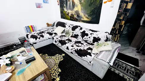 Large L-shaped Fabric Sofa  — Good Condition