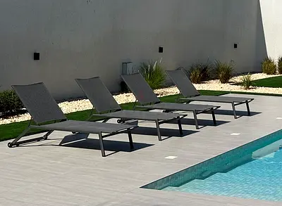 Modern Outdoor Pool Sun Loungers Set of 4
