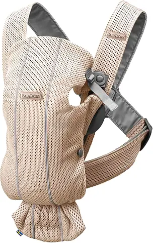 BabyBjörn Carrier Mini, 3D Mesh, Pearly Pink – Breathable Mesh Baby Carrier, Ergonomic, Adjustable