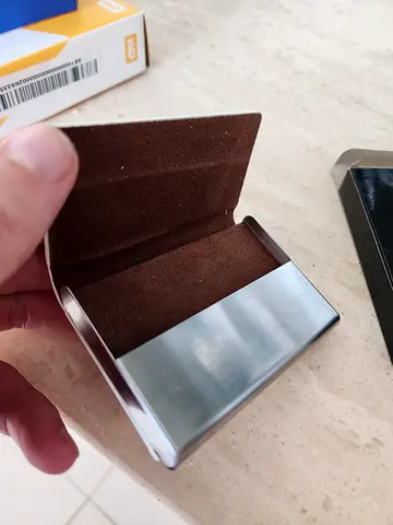 Stainless Steel Business Card Holder with Felt Lining