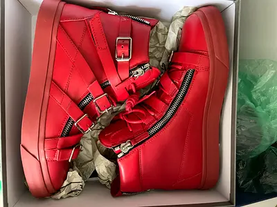 Giuseppe Zanotti Cobby Mens Mid Top Sneakers | Red