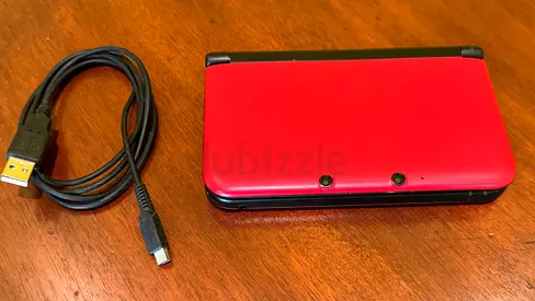 Nintendo 3DS XL (Red) with USB charging cable - used