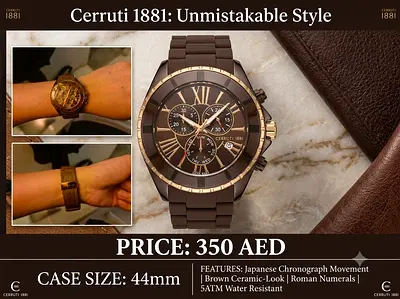 Cerruti 1881 Brown Chronograph Watch for Men