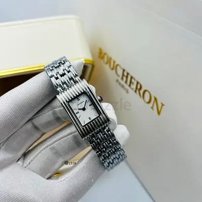 Boucheron Stainless Steel Womens Dress Master Quality Copy Watch - Classic Rectangular Dial