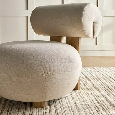 Modern Upholstered Accent Chair with Wood Frame