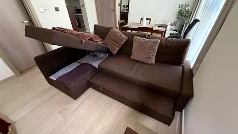 Friheten IKEA Brown Sofa Bed with Storage L-shape - Good Condition Sofa Bed size 230/151.cm
