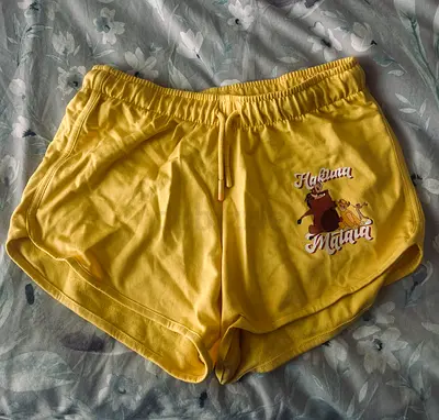 Yellow Hakuna Matata Casual Drawstring Shorts - Size XS