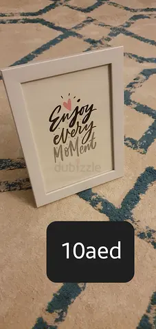 White Photo Frame with Enjoy Every Moment Print - 10 AED