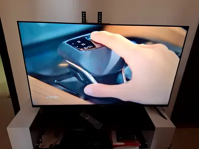 50 inch Nikai Smart QLED 4K Google TV with stand.