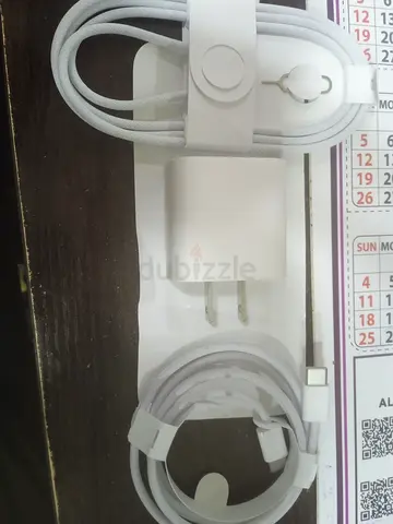 Apple iphone ( original ))White USB-C/MagSafe style charging  two cables with wall adapter.