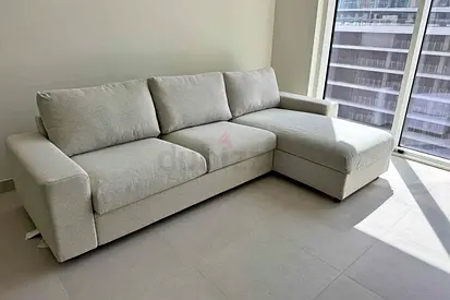 Comfortable Light Grey L-Shaped Sectional Sofa bed