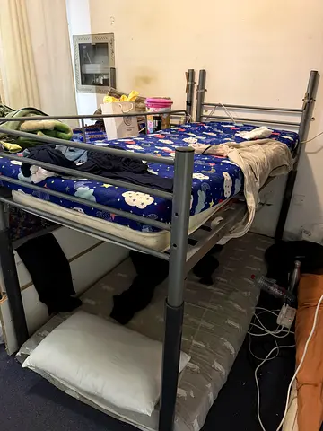 Metal and wood Bunk Beds Frame with Mattress - Good Condition