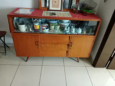 Vintage Mid-Century Display Cabinet / Sideboard - Solid Wood