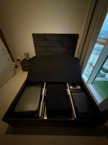 Custom-Made Queen Bed Set with Storage + Homebox Mattress (Under Warranty)