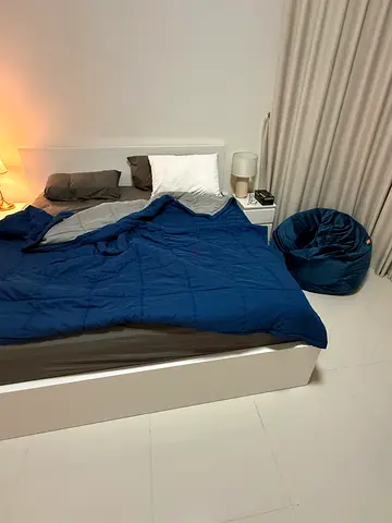 IKEA Modern king bed frame with mattress