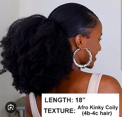 Human hair Afro Drawstring extension