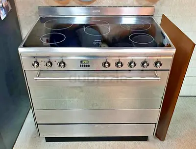 Smeg 90x60 cm Electric Ceramic Cooking Range – 5 Hob Model Italian Engineering