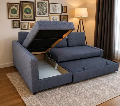 Modern Home Sofa Bed A practical solution for compact homes and apartments. This sofa features hidde