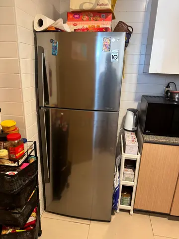 Stainless Steel Double-Door Refrigerator in Good Working Condition