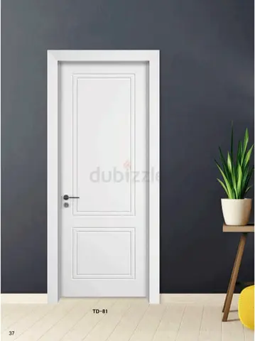 Modern Wpc Interior Door with Geometric Design